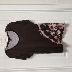 SIMPLY VERA WANG Brown Spiral Dye Top Shirt - XXL